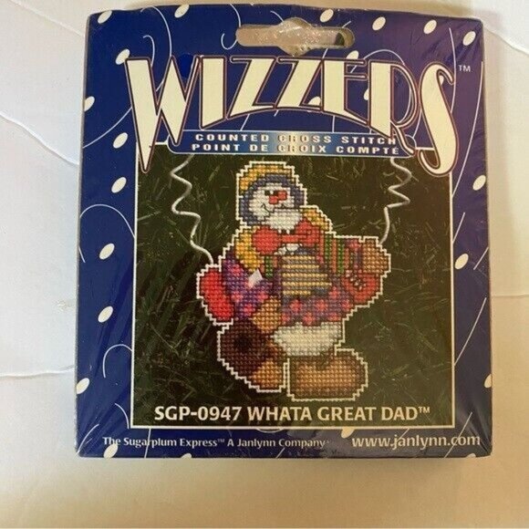 Janlynn Wizzers Counted Cross Stitch Kit "What A Great Dad" SGP-0947 - Picture 1 of 2